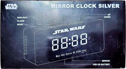Mirror clock silver